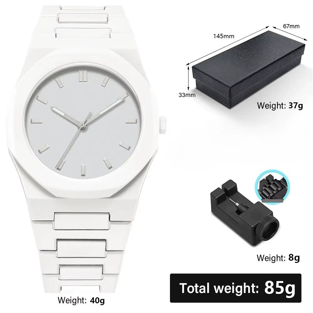 Minimalist Design Quartz Watch for Men Casual Lightweight Plastic Strap Waterproof Sports Business Watches Man Creative Clock