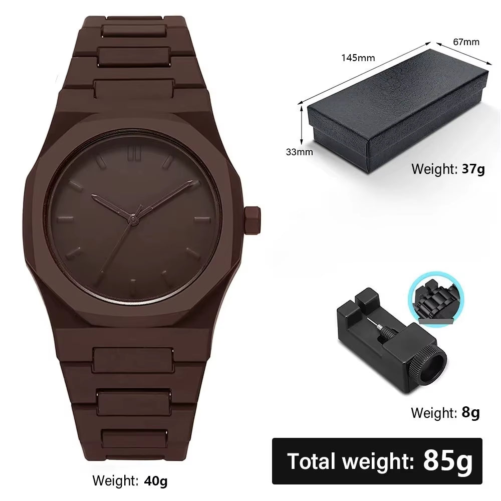 Minimalist Design Quartz Watch for Men Casual Lightweight Plastic Strap Waterproof Sports Business Watches Man Creative Clock