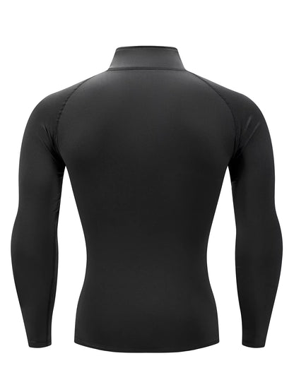 2025 New Men Sportswear Fitness Top Gym Shirts Quick-Drying Breathable Slim Long-Sleeved T-Shirt Running Training Clothes Autumn