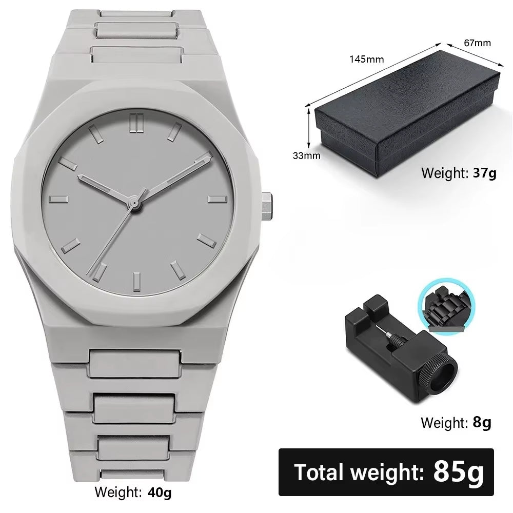 Minimalist Design Quartz Watch for Men Casual Lightweight Plastic Strap Waterproof Sports Business Watches Man Creative Clock