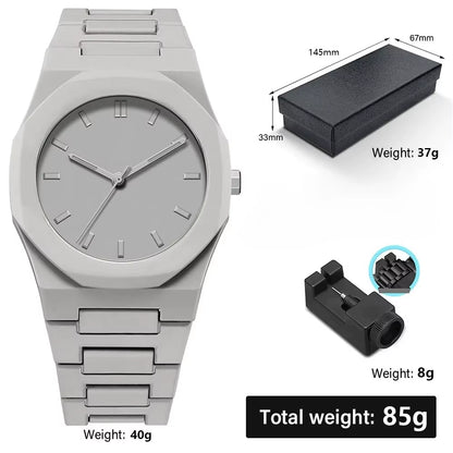 Minimalist Design Quartz Watch for Men Casual Lightweight Plastic Strap Waterproof Sports Business Watches Man Creative Clock