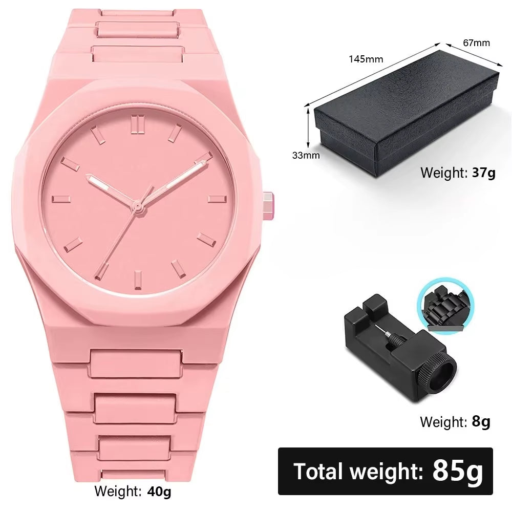Minimalist Design Quartz Watch for Men Casual Lightweight Plastic Strap Waterproof Sports Business Watches Man Creative Clock
