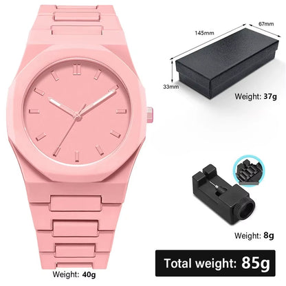 Minimalist Design Quartz Watch for Men Casual Lightweight Plastic Strap Waterproof Sports Business Watches Man Creative Clock