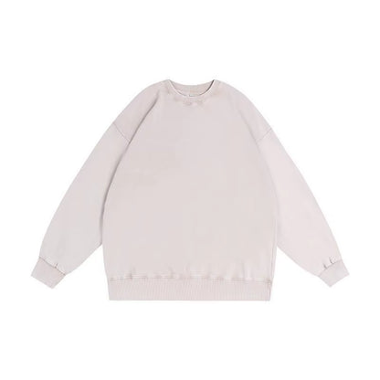 Washed and Aged Sweatshirt, Men'S Loose Hoodie, Round-Neck Jacket S-5XL